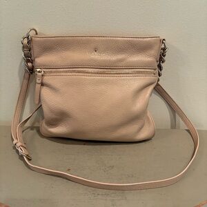 Kate Spade New York Beige Pebbled Leather Crossbody Bag